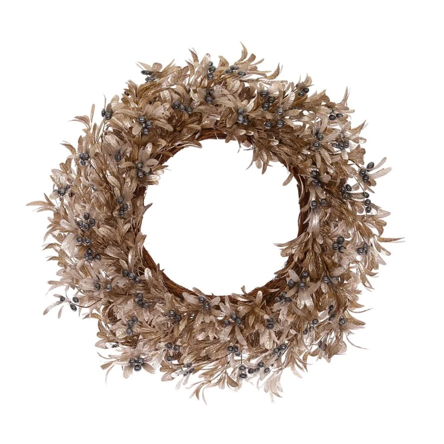 Metallic Berry Wreath 24" 1 Metallic Berry Wreath 24"