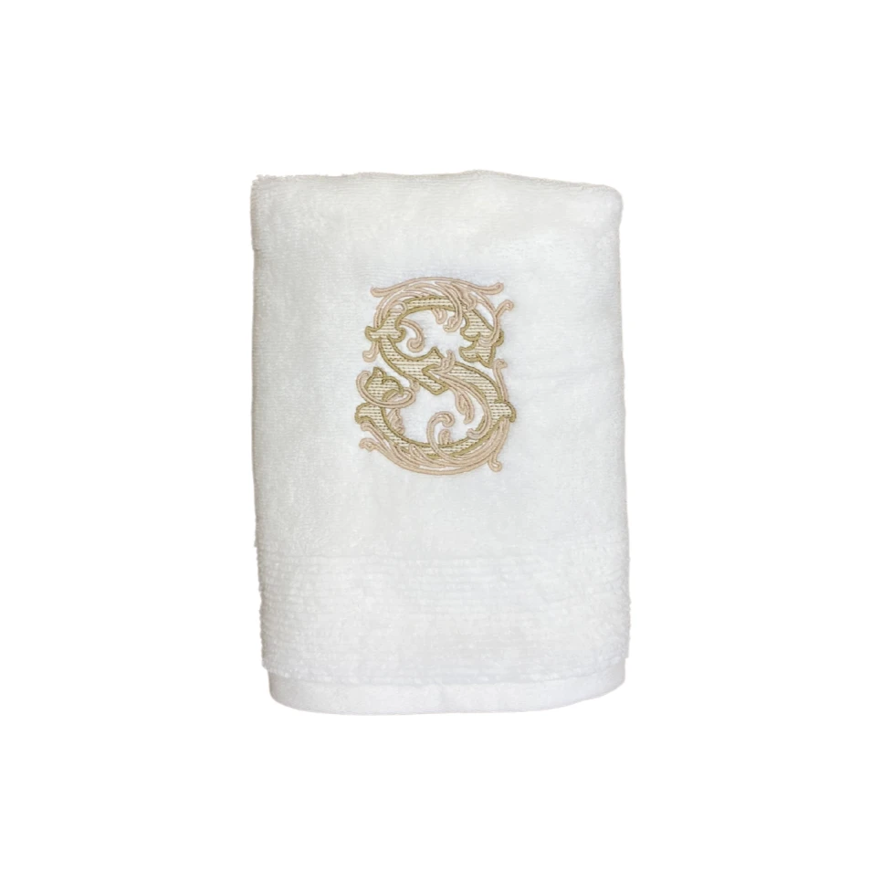 Monogrammed White Cotton Bath And Hand Towels 4 Monogrammed White Cotton Bath And Hand Towels - Image 4