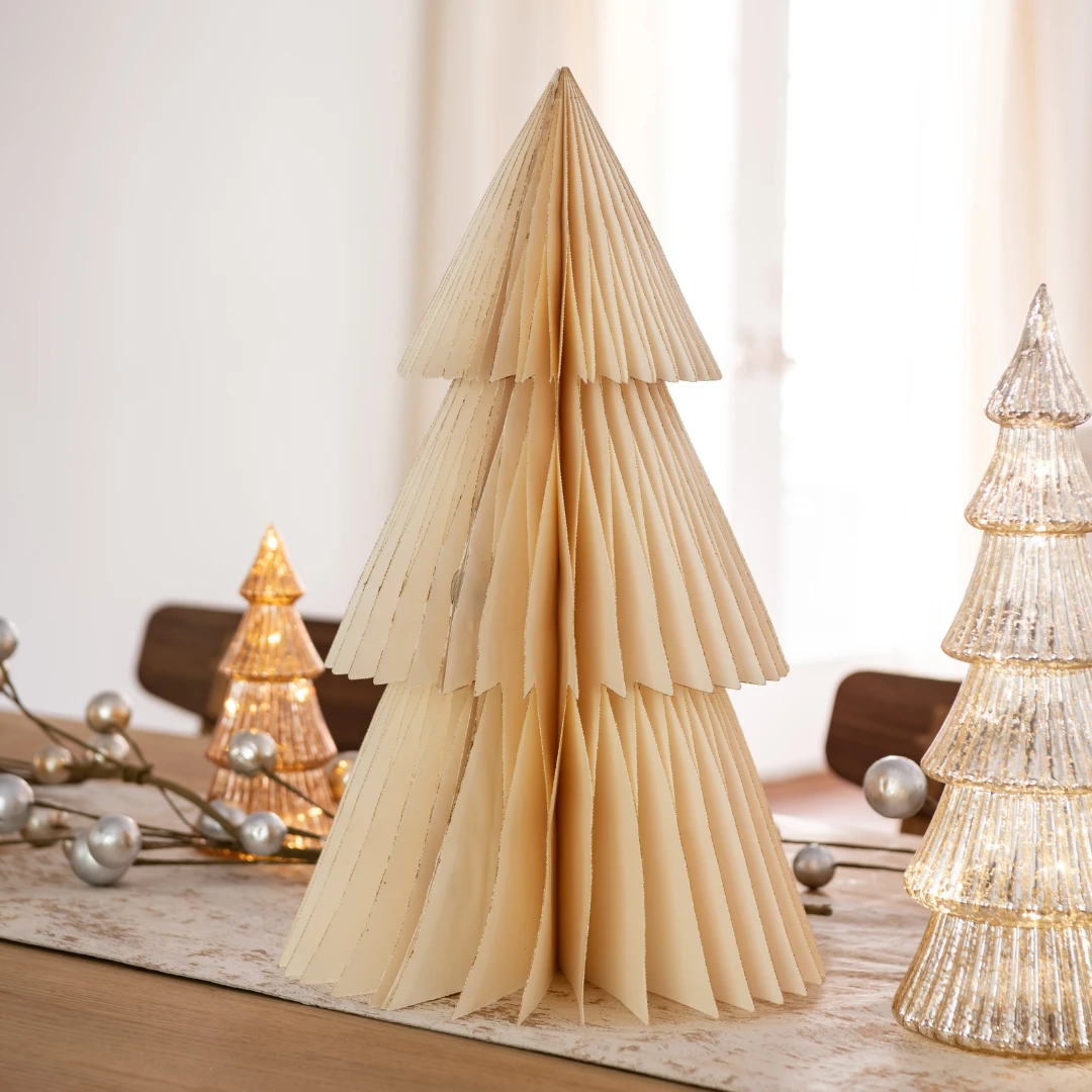 Ivory Paper Christmas Tree—18" 2 Ivory Paper Christmas Tree—18" - Image 2