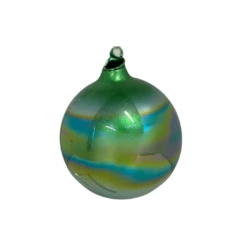 Pearl Glass Ornament In Emerald - Set Of 3