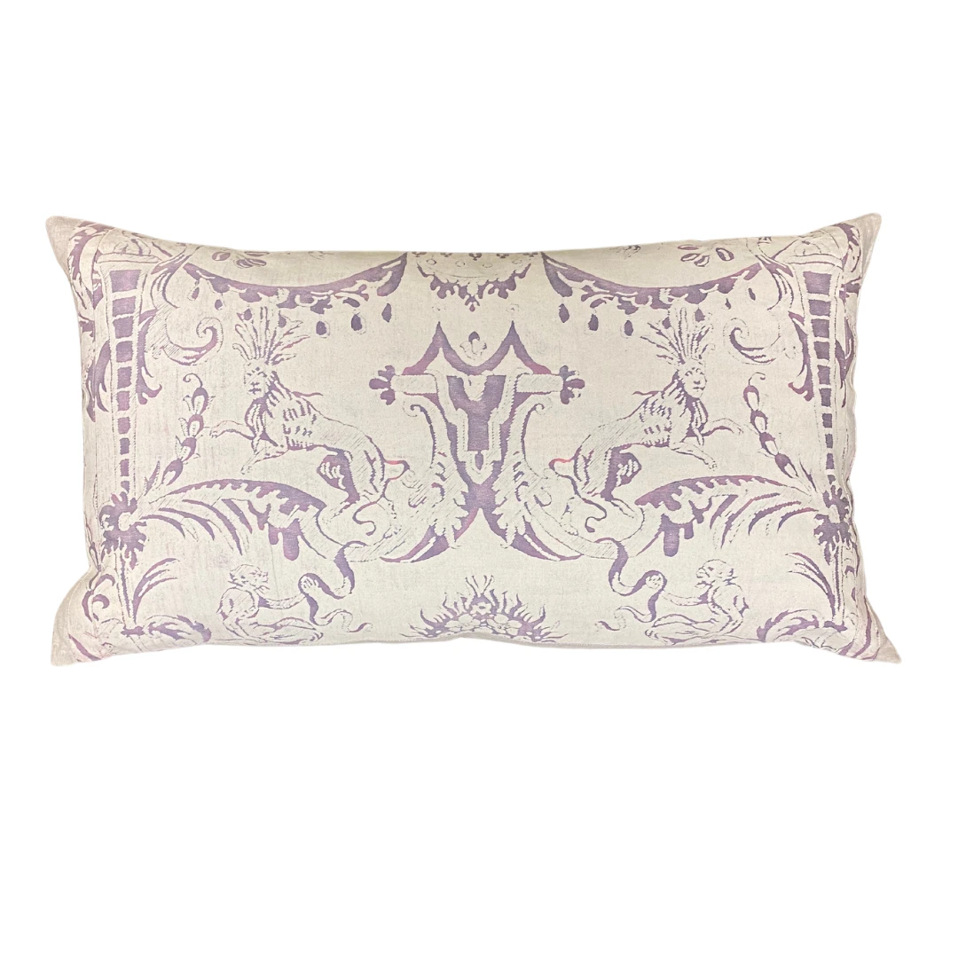 Vintage Fortuny Pillow- Majestic Lavendar 1 Vintage Fortuny Pillow- Majestic Lavendar
