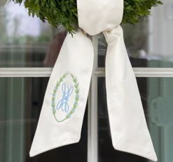 Monogrammed Laurel Wreath Sash