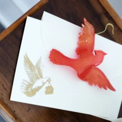 Acrylic Cardinal -THE HOLIDAY SHOP Alexa Pulizter notecards with red cardinal