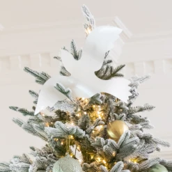 Designer Flocked Christmas Tree -THE HOLIDAY SHOP Dove Tree Topper 1120