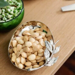 Olive Branch Stainless Steel Bowl -THE HOLIDAY SHOP Fig Dove2019LFST 305 COLOR