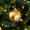 Set Of 6 Gold Glass Ornaments