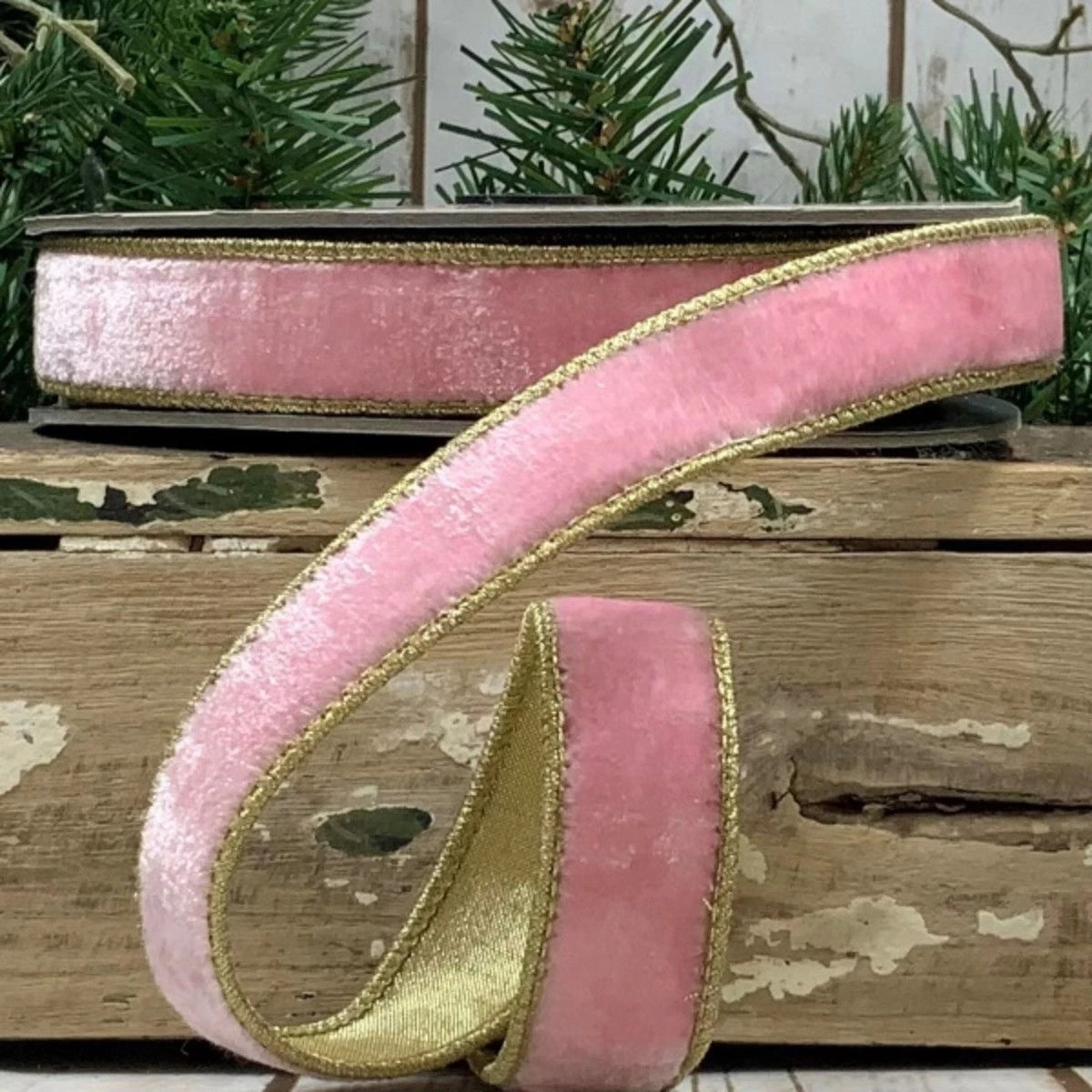 Thin Lush Velvet Ribbon - Light Pink 1 Thin Lush Velvet Ribbon - Light Pink