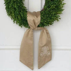 Gold Monogrammed Wreath Sash