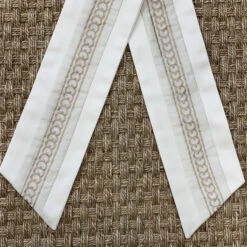 Fortuny Piumette Wreath Sash 10 Fortuny Piumette Wreath Sash -THE HOLIDAY SHOP Ivory Piumette Wreath Sash