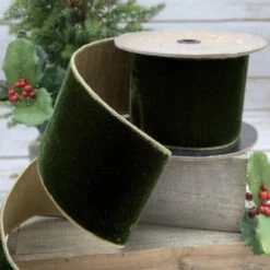 Lush Velvet Metallic Green Ribbon