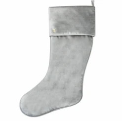 THE HOLIDAY SHOP 8 Silver Velvet Stocking With Cuff