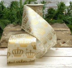 Ivory Crown Mardi Gras Ribbon