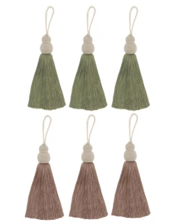 Decorative Tassels- Set Of 6 25 Decorative Tassels- Set Of 6 -THE HOLIDAY SHOP Setof6LoganMoss Blush c0f3901e afbf 43d8 a368 cf25099ee431