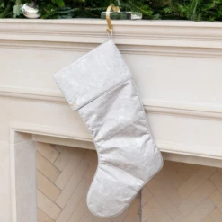 Silver Grain Christmas Stocking With Cuff