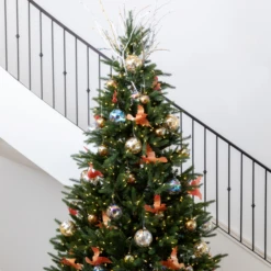 Set Of 6 Gold Glass Ornaments -THE HOLIDAY SHOP Top Half of Cardinal Tree