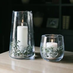 Medium Glass Hurricane Vases -THE HOLIDAY SHOP Unknown