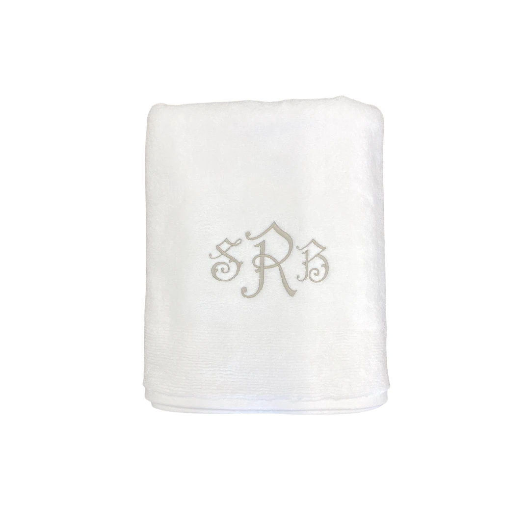 Monogrammed White Cotton Bath And Hand Towels 2 Monogrammed White Cotton Bath And Hand Towels - Image 2