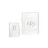 Monogrammed White Cotton Bath And Hand Towels