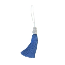 Decorative Tassels- Set Of 6 35 Decorative Tassels- Set Of 6 -THE HOLIDAY SHOP blue ivory