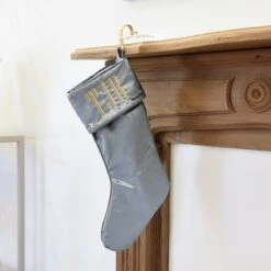 Slate Blue Velvet Stocking With Cuff 8 Slate Blue Velvet Stocking With Cuff -THE HOLIDAY SHOP bluevelvet 1