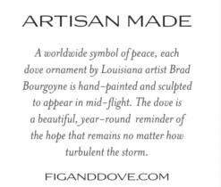 Acrylic Dove -THE HOLIDAY SHOP dovecard