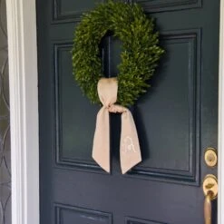 Gold Monogrammed Wreath Sash 12 Gold Monogrammed Wreath Sash -THE HOLIDAY SHOP falldoor 05