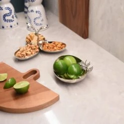 Olive Branch Stainless Steel Bowl -THE HOLIDAY SHOP gariscos 43