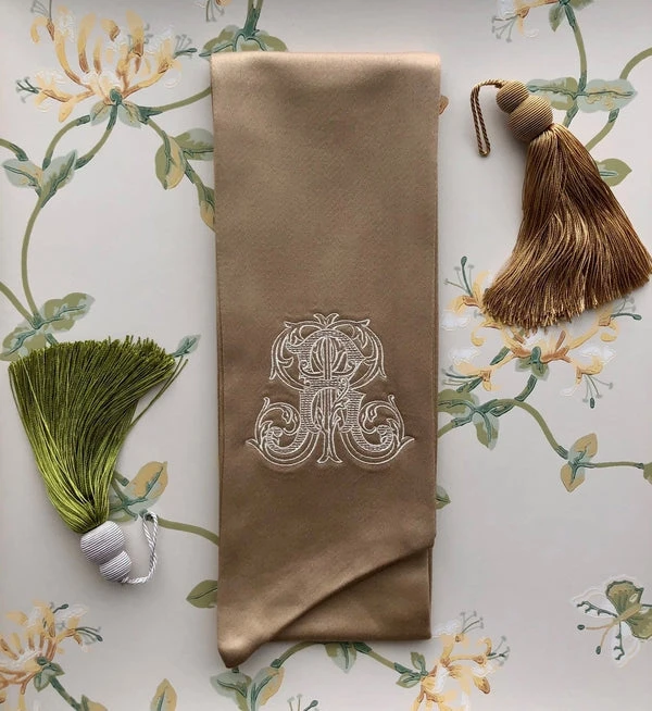 Gold Monogrammed Wreath Sash 5 Gold Monogrammed Wreath Sash - Image 5