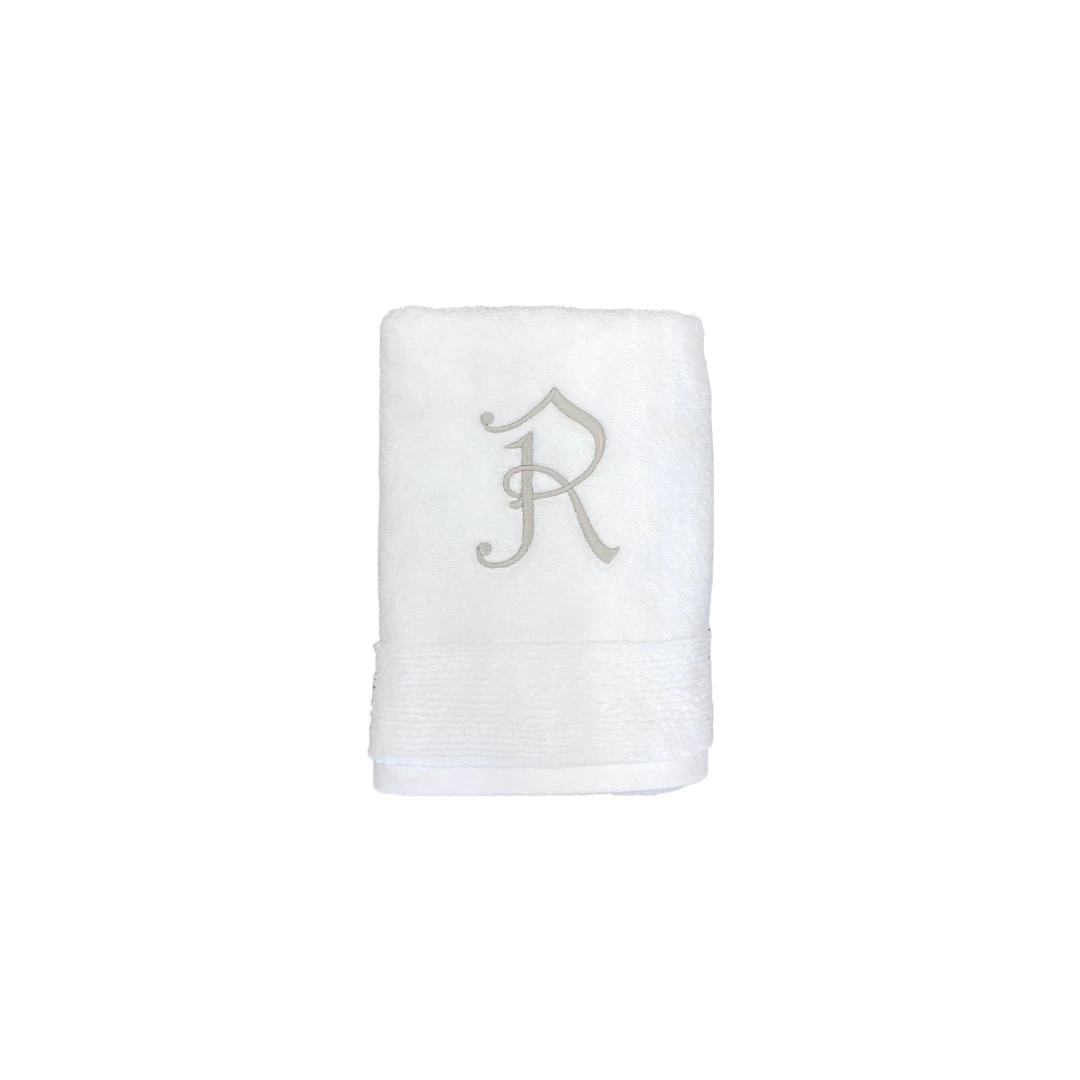 Monogrammed White Cotton Bath And Hand Towels 3 Monogrammed White Cotton Bath And Hand Towels - Image 3