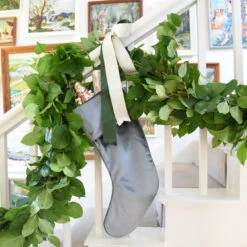 Slate Blue Velvet Stocking With Cuff 7 Slate Blue Velvet Stocking With Cuff -THE HOLIDAY SHOP holiday22 059