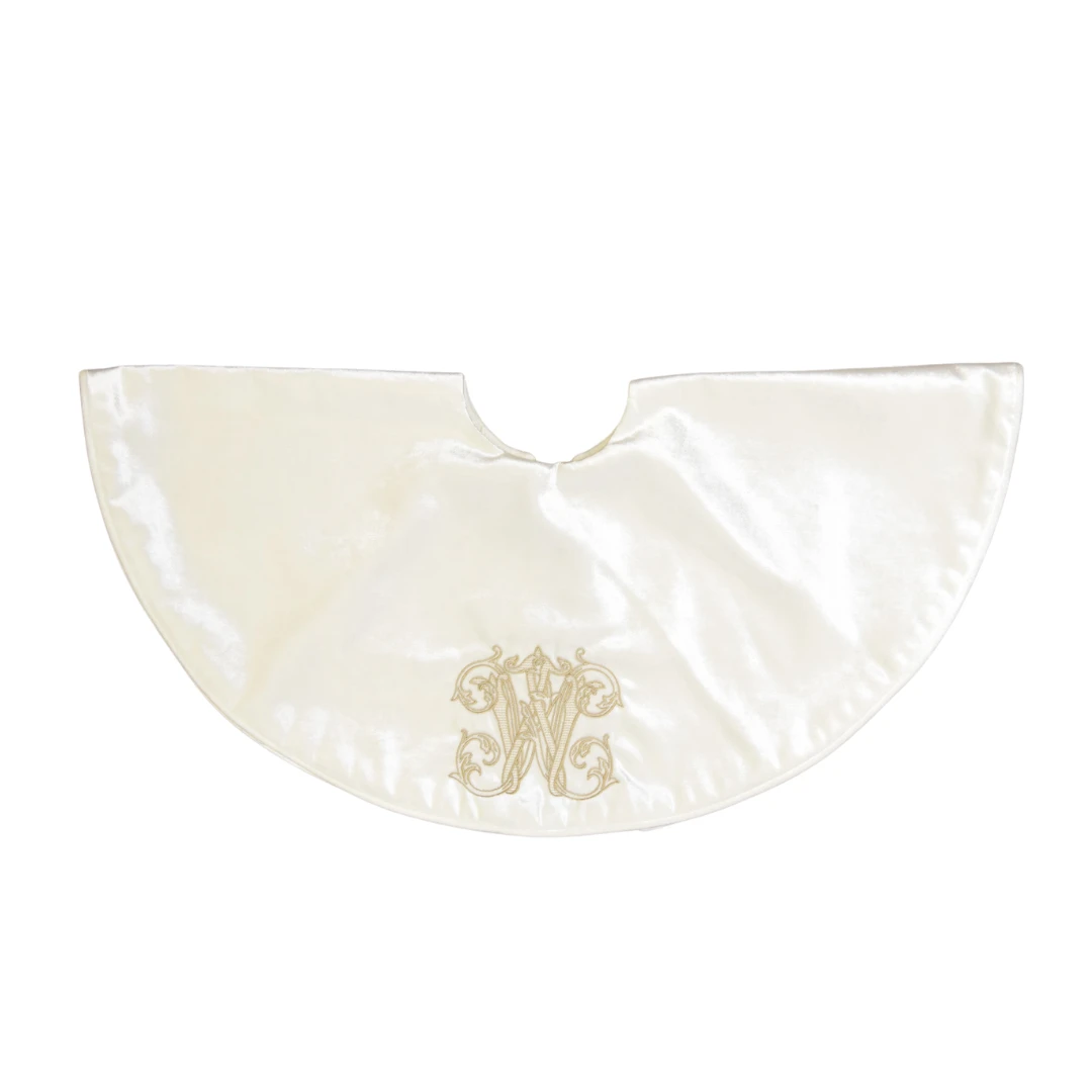 Small Ivory Velvet Tree Skirt 1 Small Ivory Velvet Tree Skirt