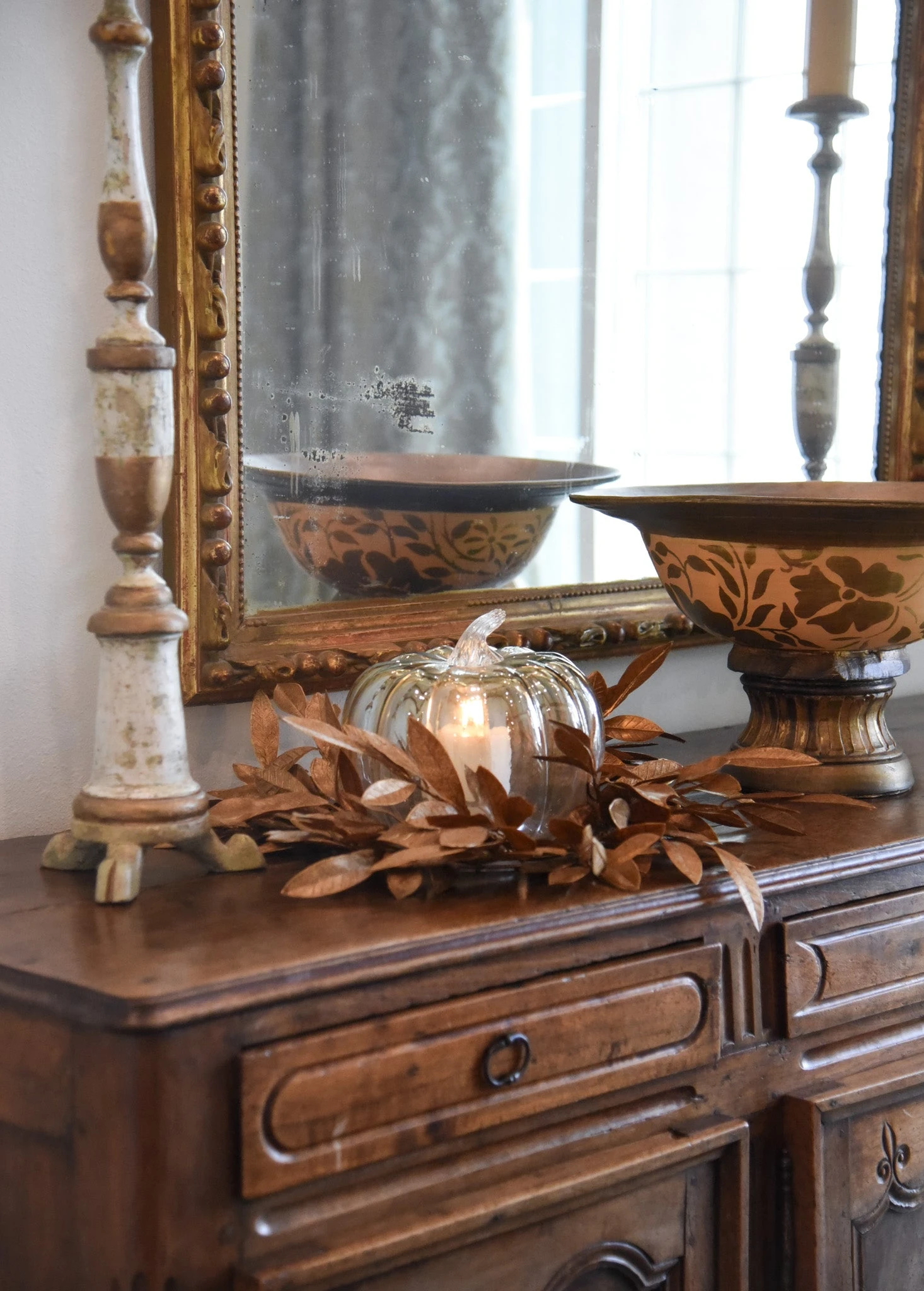 Gold Magnolia Wreath 24" 2 Gold Magnolia Wreath 24" - Image 2