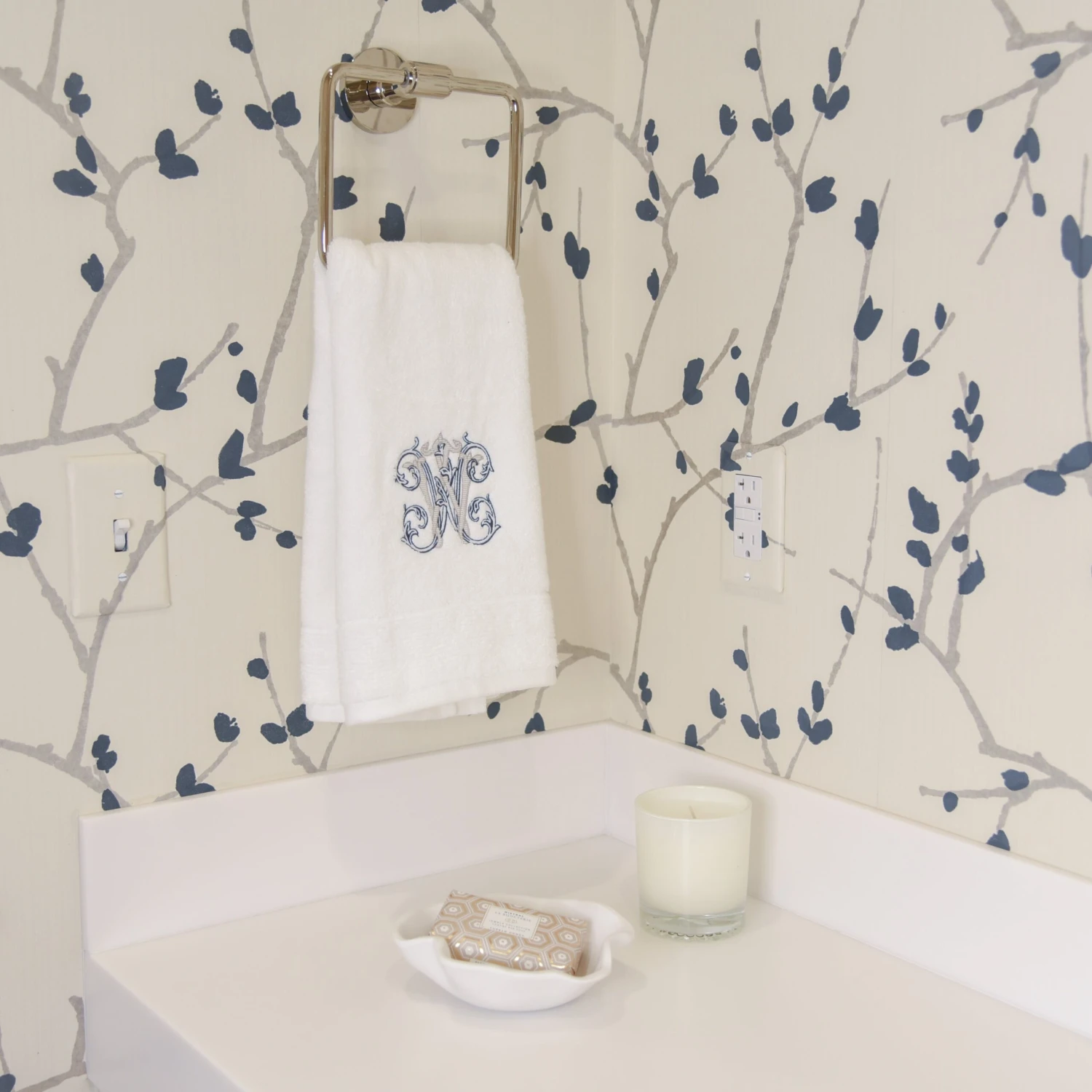 Monogrammed White Cotton Bath And Hand Towels 9 Monogrammed White Cotton Bath And Hand Towels - Image 9