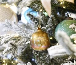 Set Of 6 Gold Glass Ornaments -THE HOLIDAY SHOP treedecor 16