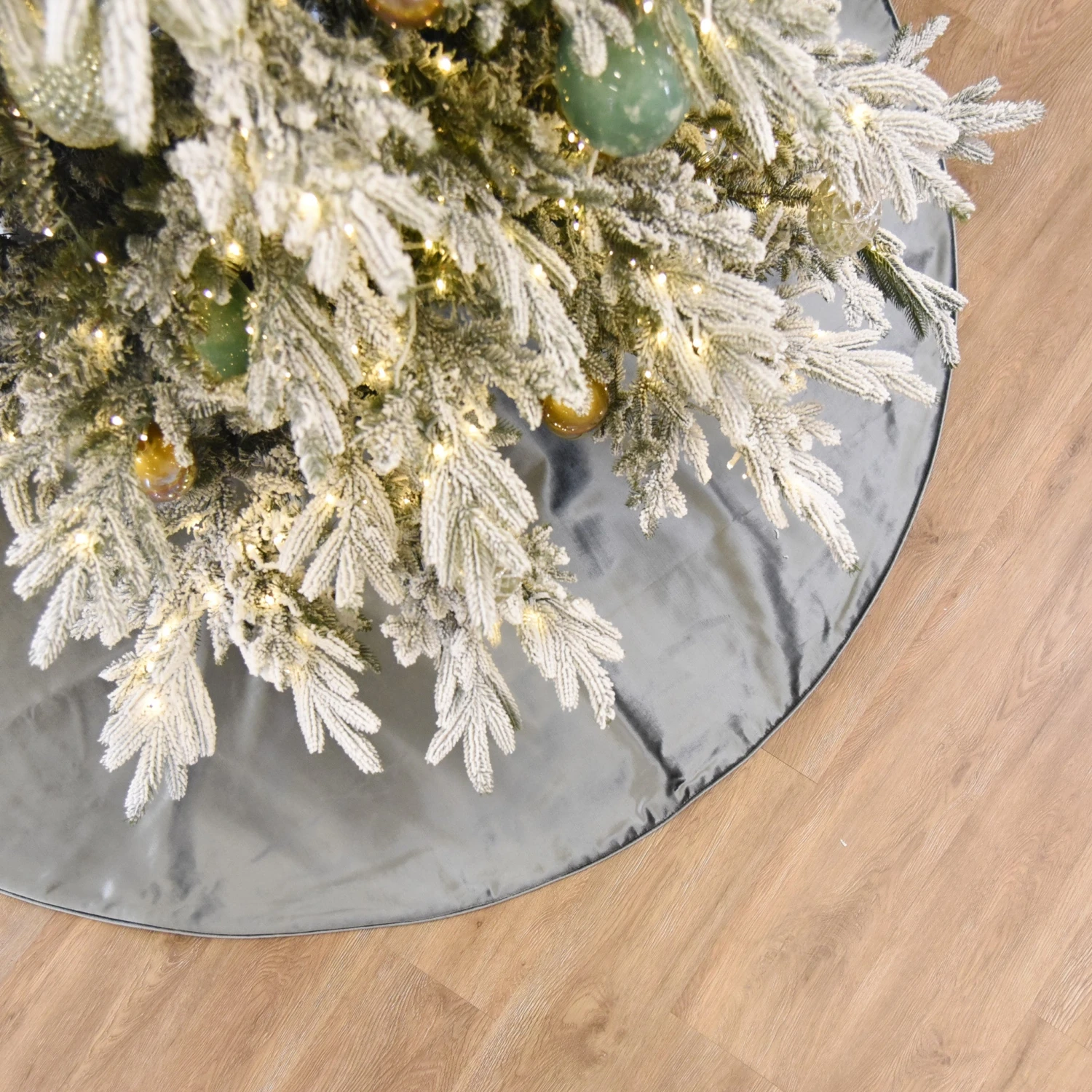 Slate Blue Velvet Tree Skirt 2 Slate Blue Velvet Tree Skirt - Image 2