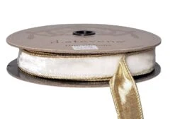 Thin Lush Velvet Ribbon - White